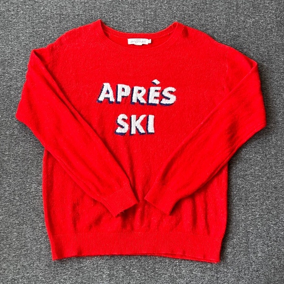 H&M LOGG Apres Ski Sweater Sz M Wool Blend Crew Neck Oversized Lodge Snow Winter - Picture 1 of 11